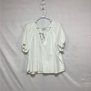 Abercrombie & Fitch XL Cream Blouse with Tie-Front